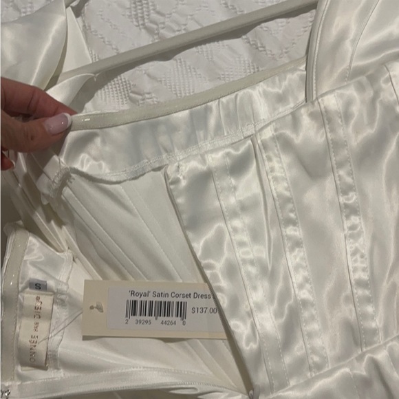 Satin Off Shoulder Cocktail Dress - Picture 2 of 5